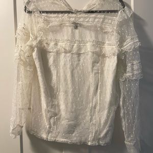 Express - Mock Neck sheer Blouse